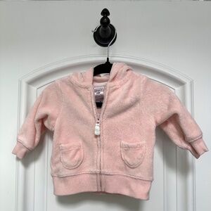 Carter's Pink Newborn Thin Fleece Zip Up Coat with Bear Ears - NB